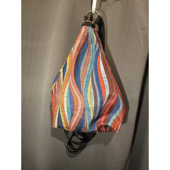 Black Butterfly Abstract Multicolor Convertible AntiTheft Backpack Bag Purse - Picture 1 of 9